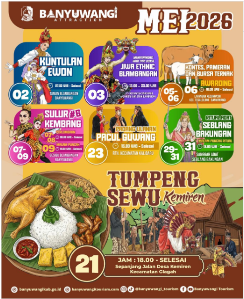 event mei 2026 seblang bakungan sewa mobil wisata banyuwangi